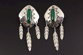 Sterling Silver Chrysophase Earrings