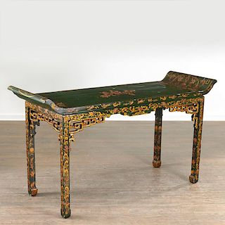 Chinese green lacquered altar table