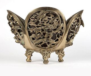 A Chinese gilt metal jardiniere