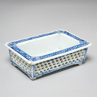 Chinese blue and white reticulated jardiniere