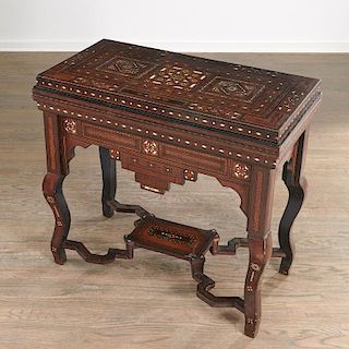 Damascus marquetry game table