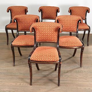 Set (6) Regency style Klismos dining chairs