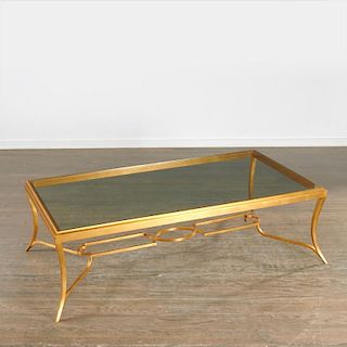 Contemporary designer gilt bronze coffee table