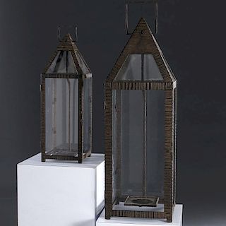 (2) WP Sullivan (attib.) designer hanging lanterns