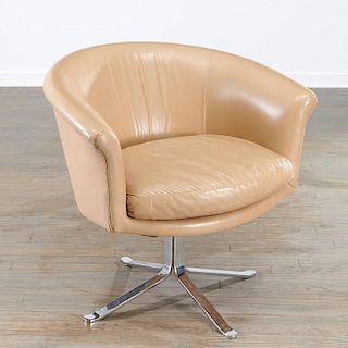 Nicos Zographos leather swivel chair