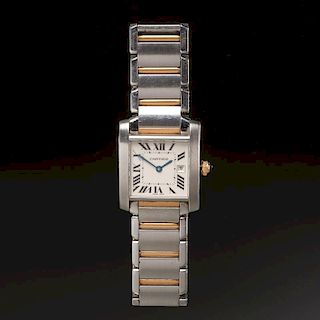 Cartier steel & gold tank Francaise ladies watch