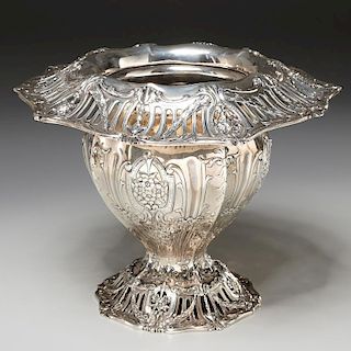 American sterling silver repousse centerpiece vase
