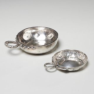 (2) Antique French silver wine tasters