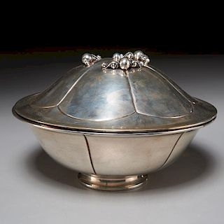 Erik Magnussen for Gorham Art Deco lidded bowl