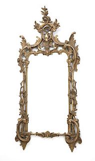 A Rococo style giltwood wall mirror