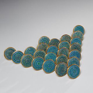 (24) Evelyn Ackerman micro-mosaic and brass pulls