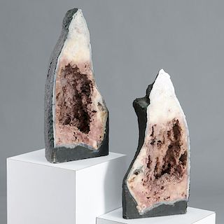 Pair 2-foot geode cathedrals