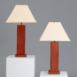 Pair Jacques Adnet style table lamps