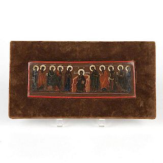 A Russian icon, extended Deesis with Apostles