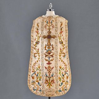 Brocade ecclesiastical chasuble vestment