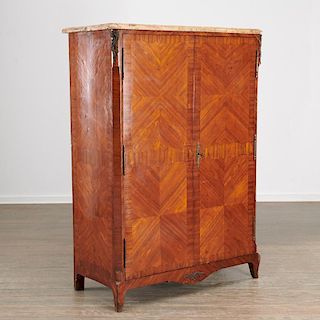 Louis XV style inlaid armoire signed "Dubreuil"
