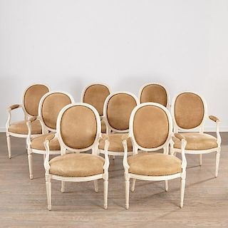 Set (8) Louis XVI style fauteuils