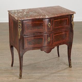 Louis XV bombe marble top commode