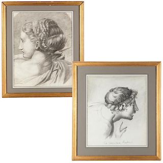 After Raphael (19th c.), (2) classical drawings