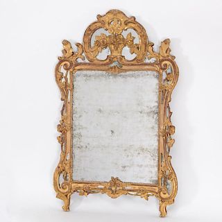 Large antique Italian giltwood mirror