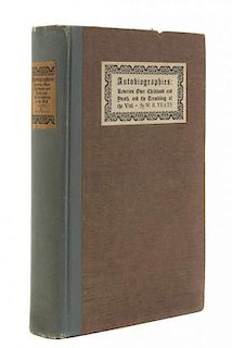 YEATS, W.B. Autobiographies: Reveries Over Childhood and Youth, and the Trembling of the Veil. New York, 1927. Limited edition,