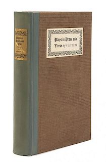 YEATS, W.B. Plays in Prose and Verse. New York, 1924. Limited edition, 81/250 signed by Yeats.