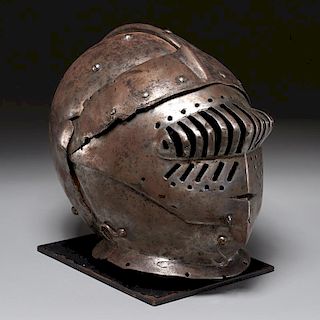 Antique Continental armor closed helmet
