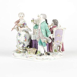 A Meissen porcelain figural group