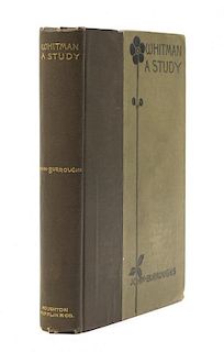 (POETRY) BURROUGHS, JOHN. Whitman: A Study. Boston and New York: 1896. Signed by Burroughs on the title page.