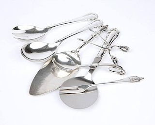 A group of 7 assorted sterling silver serving pieces, Georg Jensen
