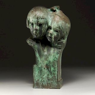 Harriet Hyatt Mayer, double bust sculpture