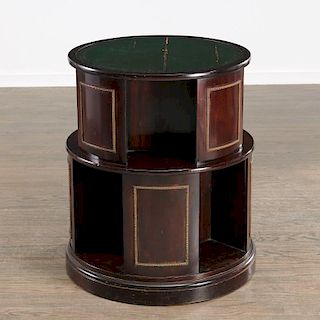 Regency style cylinder library bookcase table