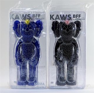 KAWS BFF Black & MoMa Blue Medicom Toy Sculptures
