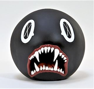 KAWS Cat Teeth Bank Black Medicom Toy Sculpture