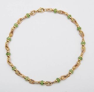18K YELLOW GOLD AND JADE NECKLACE