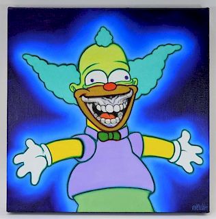 Ron English Krusty the Grin A/C Painting