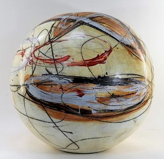 Abstract Expressionist Spherical Plaster Sculpture