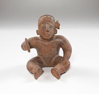 Pre-Columbian Pottery Seated Figure, Possibly Nayarit