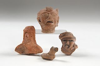 Pre-Columbian Pottery Heads, Plus