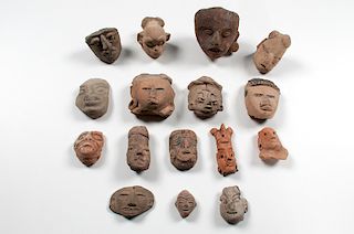 Pre-Columbian Pottery Head Fragments