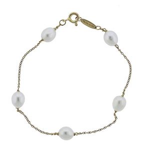 Tiffany &amp; Co Peretti Pearls by The Yard 18K Gold Bracelet