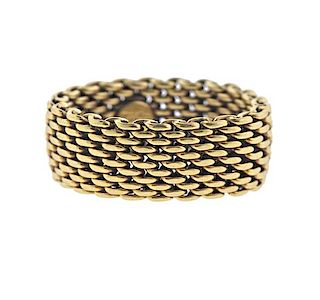 Tiffany &amp; Co Somerset 18K Gold  Mesh Ring