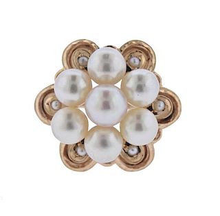18K Gold Pearl Cocktail Ring