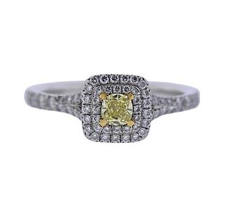 Tiffany &amp; Co Platinum 18K Gold Diamond Engagement Ring