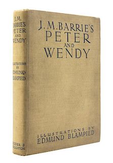 (CHILDRENS) BARRIE, J.M. Peter & Wendy. London, 1939. Blampied edition. With 12 color plates.