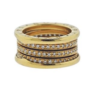 Bulgari Bvlgari B.Zero1 18K Gold Diamond Band Ring 