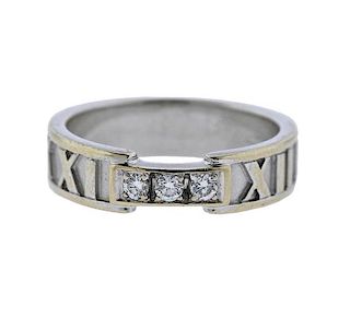 Tiffany &amp; Co Atlas 18K Gold Diamond Band Ring 