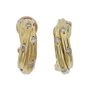 Cartier Trinity Diamond Hoop Earrings 