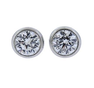 Tiffany &amp; Co Peretti Platinum Diamond Stud Earrings