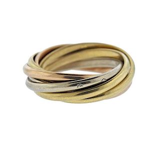 Cartier Trinity 18K Tri Color Gold 7 Band Ring